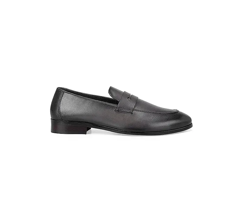 Grey Leather Panel Loafers Retro Loafers