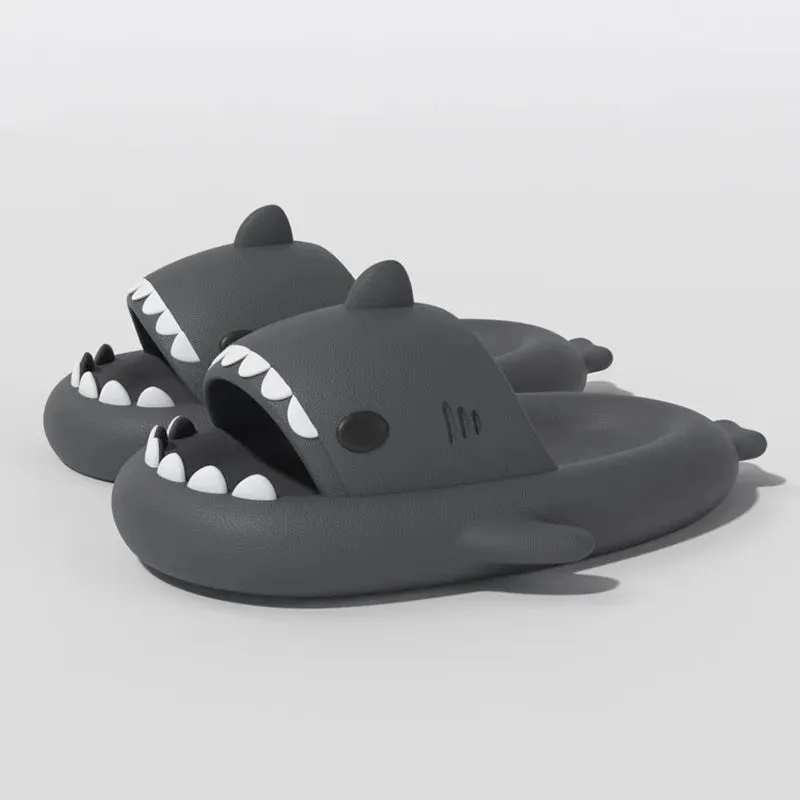Slippers Cork Sole Children Slippers Shark Flip Flops Soft Sole Cartoon Slipper Women Man Bathroom Sandal EVA Non-slip Children Cute Shoes Sandals