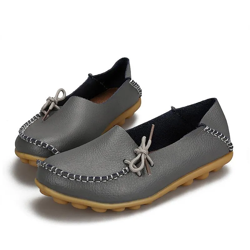 Women's Leather Loafers Moccasins Leather Casual Shoes Uk