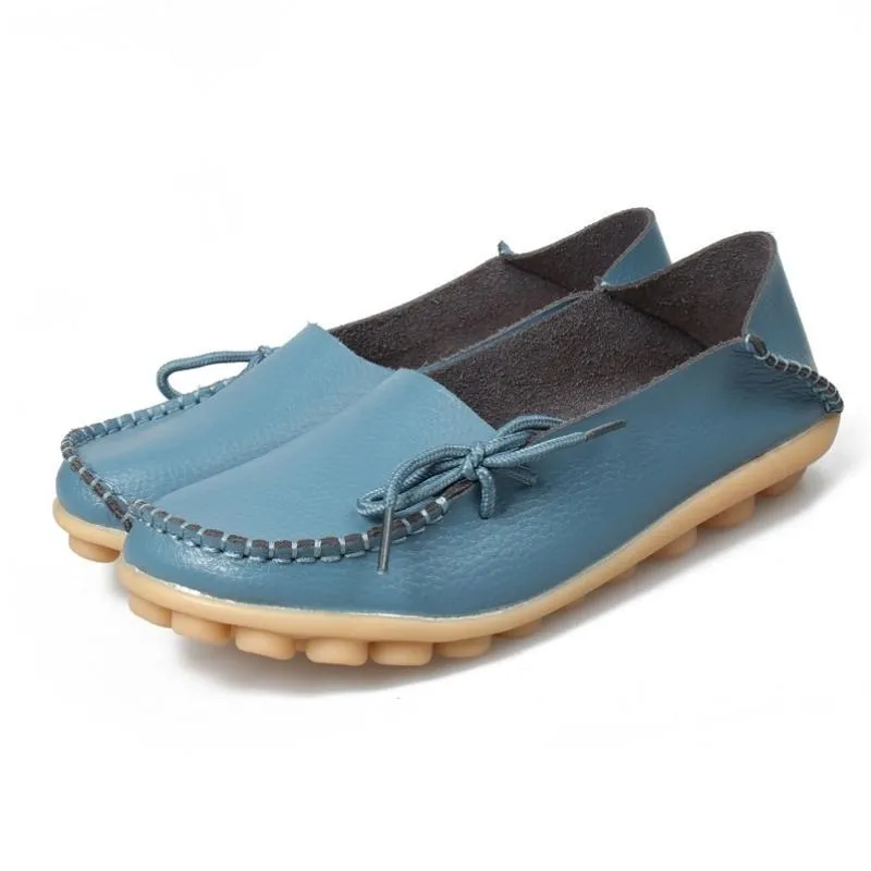Women's Leather Loafers Moccasins Casual Vegan Shoes