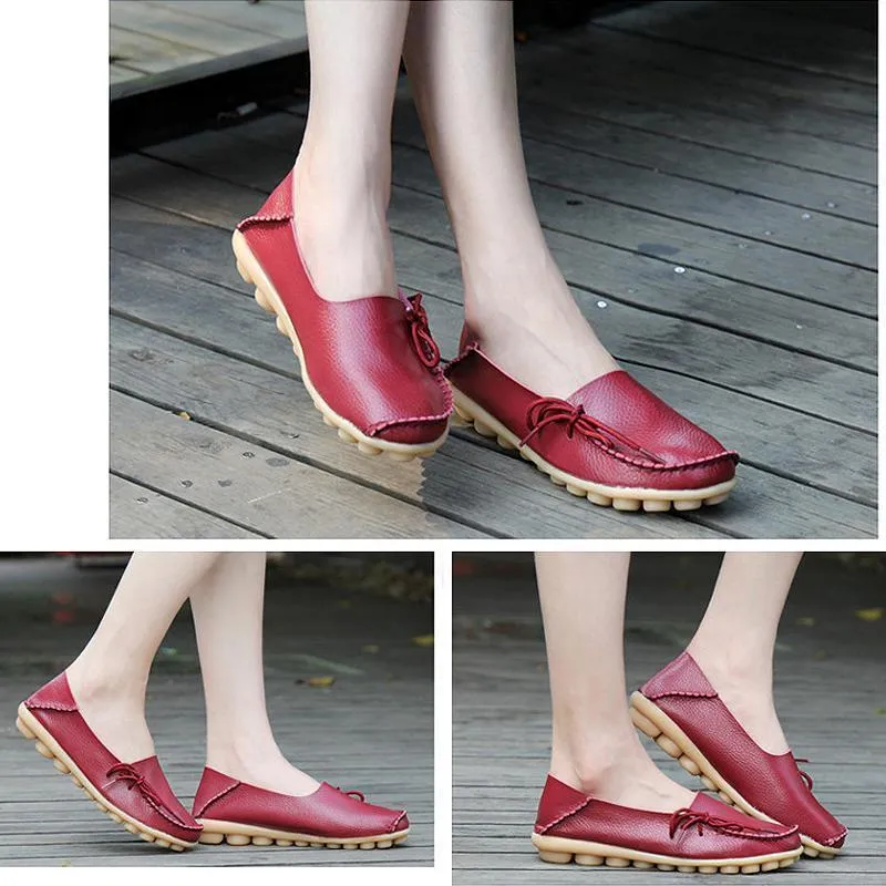 Women's Leather Loafers Moccasins Casual Shoes For Plantar Fasciitis