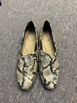 Slipper Loafers Clarks Collection Womens Juliet Palm Taupe Snake Print Loafers Size 7.5