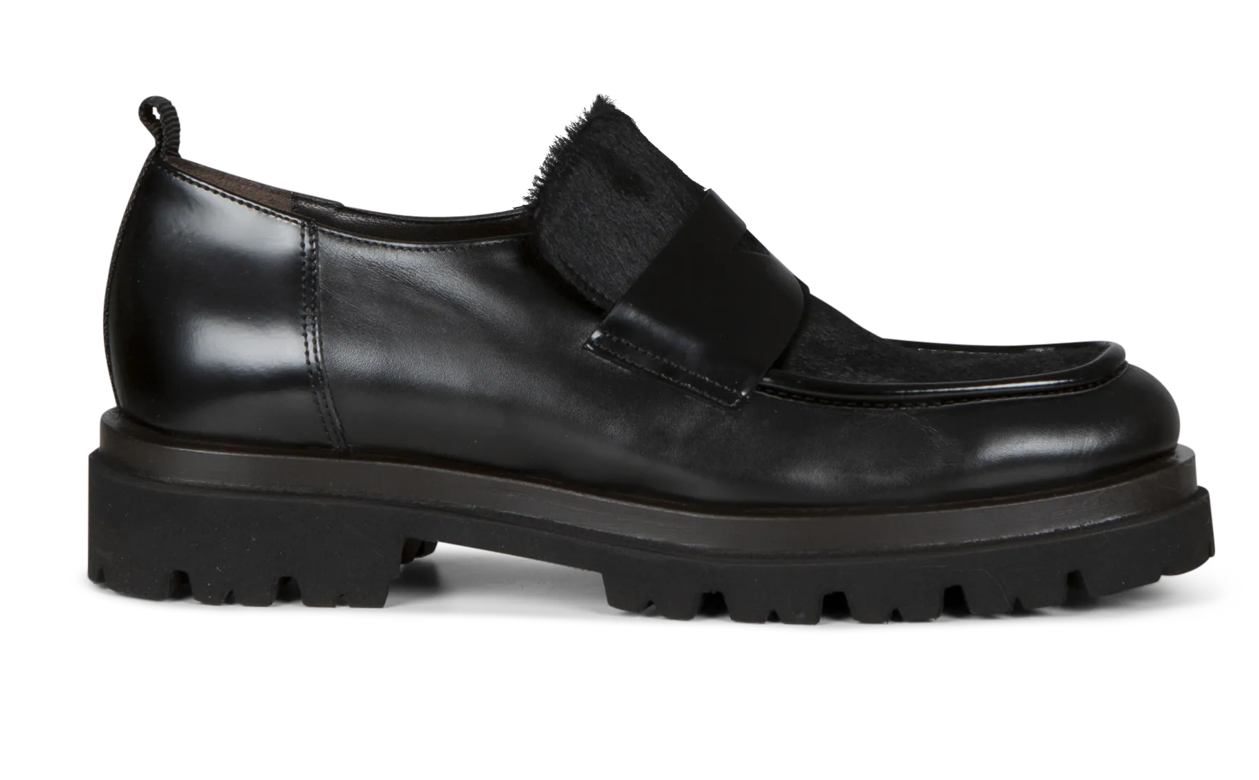 7101C Ladies Shoes - Oakland Nero Loafers Black And White