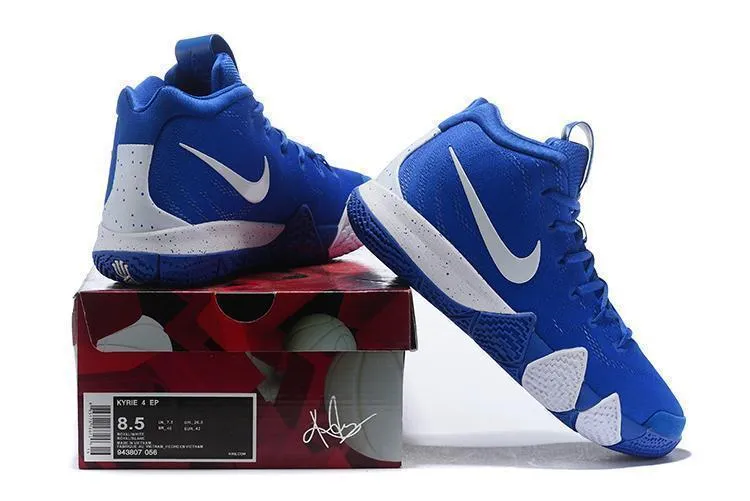 Nike Kyrie 4 Blue White Men Basketball Shoes Sale Size US 7-12 Asics Wrestling Shoes Sizing