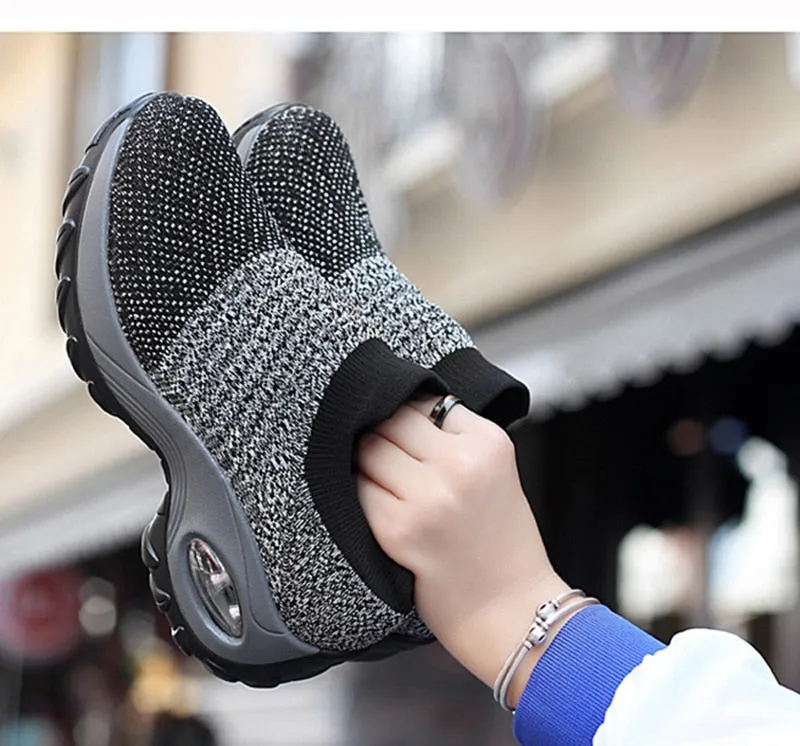 Women Sneakers Thick Bottom Wedge Shoes Top Business Shoes