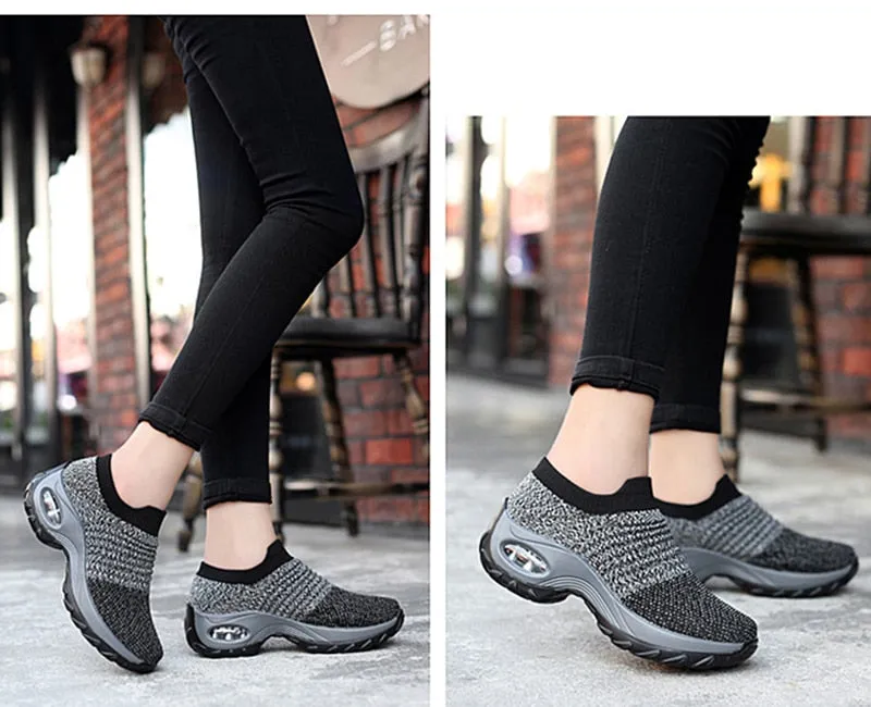 Women Sneakers Thick Bottom Wedge Shoes Best Casual Dress Walking Shoes