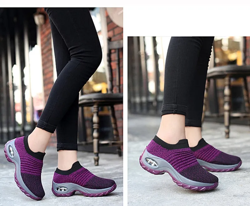 Women Sneakers Thick Bottom Wedge Shoes Ryka Casual Shoes