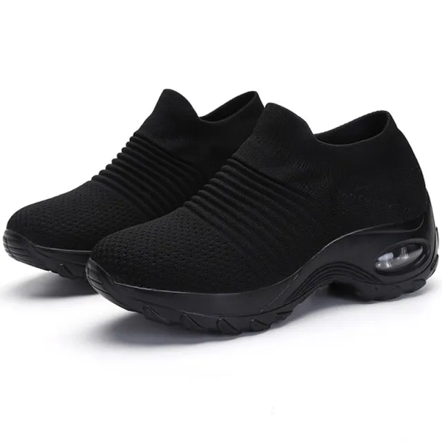 Women Sneakers Thick Bottom Wedge Shoes World Balance Casual Shoes