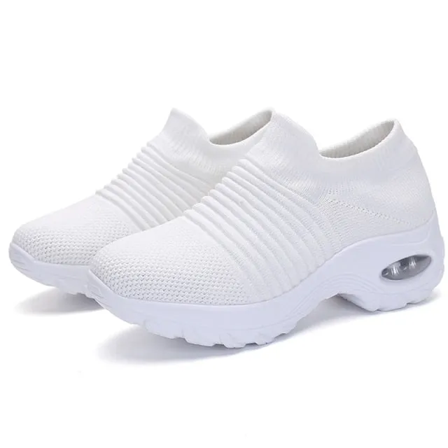 Casual Cut Shoes Women Sneakers Thick Bottom Wedge Shoes