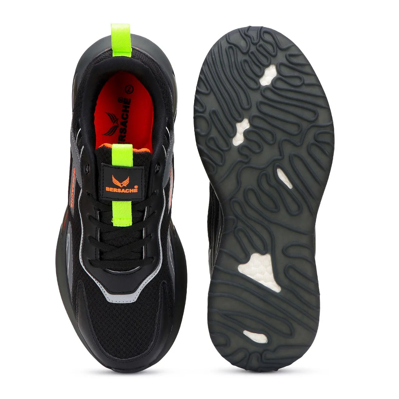 Pizza Slippers Bersache Lightweight Casual Sneaker Shoes For Men Black-9051