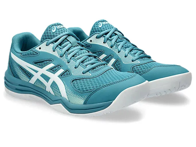 Asics Upcourt 5 (Blue Teal/ White) Badminton Shoes Asics Basketball Shoe