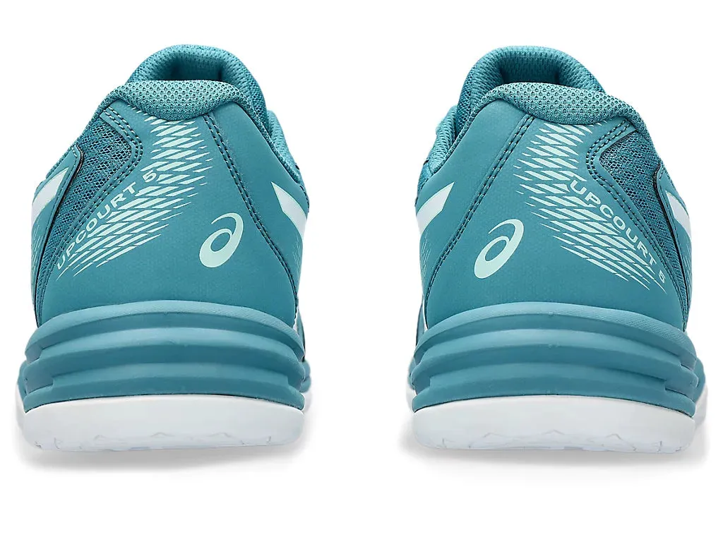 Asics Upcourt 5 (Blue Teal/ White) Badminton Shoes Asics Jordan Burroughs Wrestling Shoes