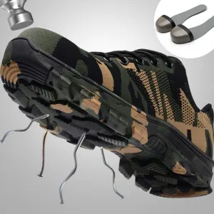 Work Boots Construction Men's Outdoor Steel Toe Cap Shoes Men Camouflage Puncture Proof High Quality Safety Shoes Big Size XC-21 Low Cut Flat Shoes