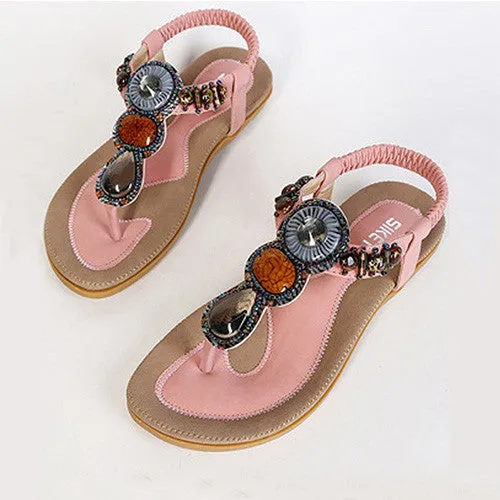 New Fashion Women Sandals Shoes 2017 Summer Bohemia Sweet Beach women Ladies Flats Sandals women lateher shoes flip flops DAT01 Flat Bride Shoes