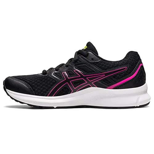 ASICS Women's Jolt 3 Running Shoes, 8, Black/HOT Pink Asics Split Sole Wrestling Shoes