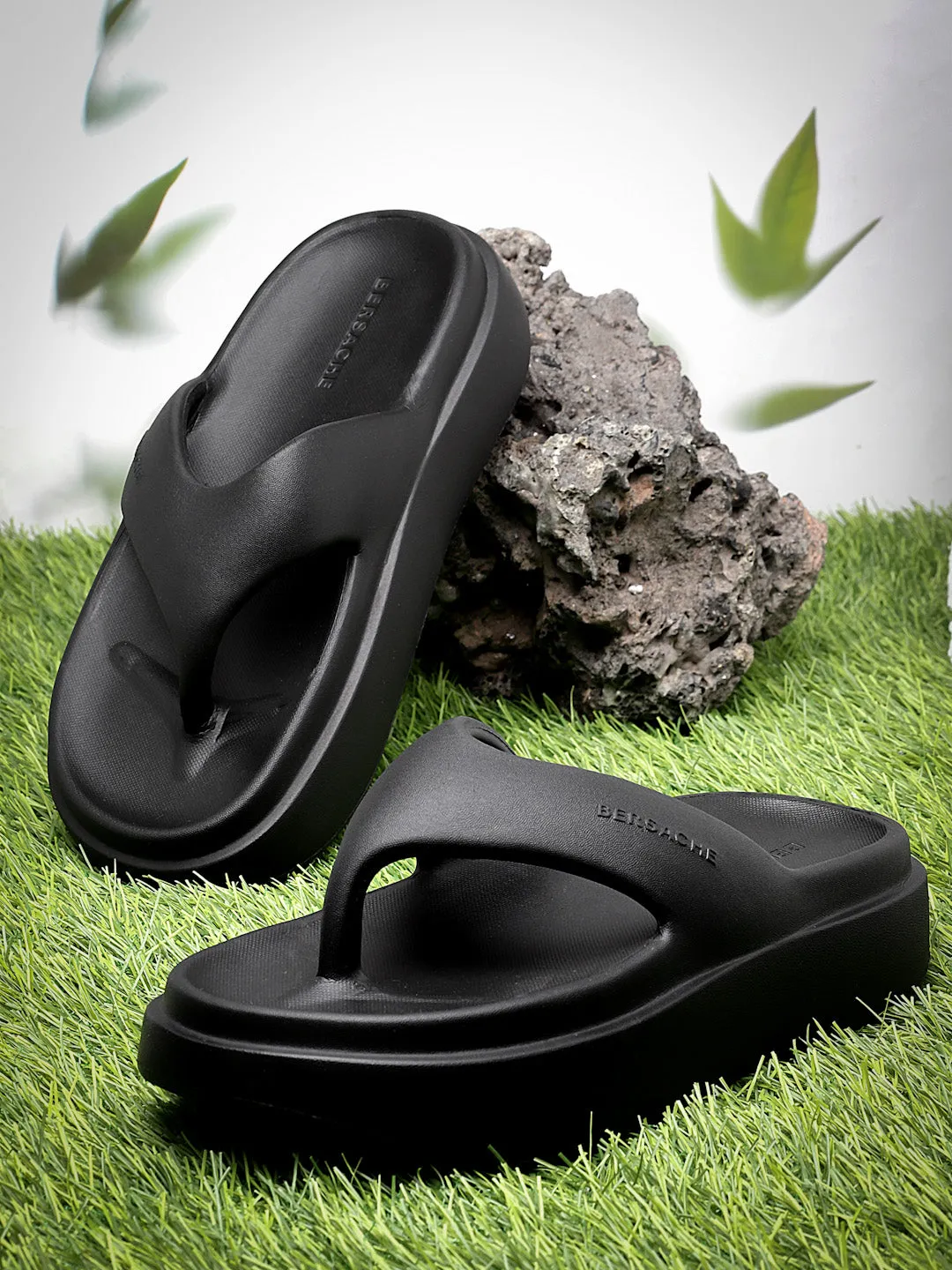 Bersache Extra Soft Classic Casual with  Regular wear with Ultra Soft & Flexibility Technology Flip Flop For women's/Girl's-(6109-Black) Slippers For Vegans