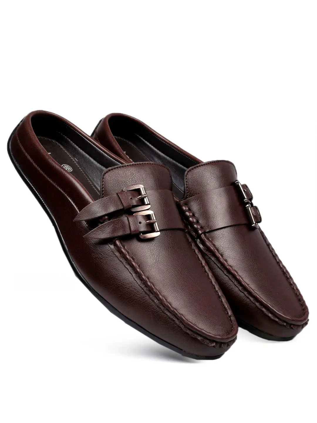 Bacca Bucci JAMBOREE Fashion Mules/Clogs/Backless Loafers for Party/Travel/Office-Brown Loafers High Heels