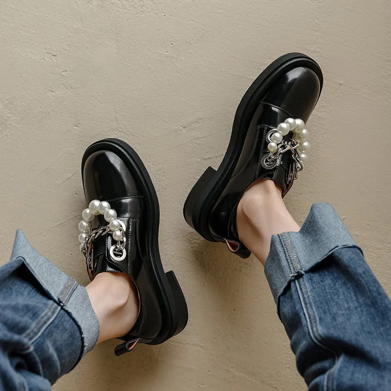 Flattered Bonbon Loafers Casual Round Toe Platform Flats Slip on Woman