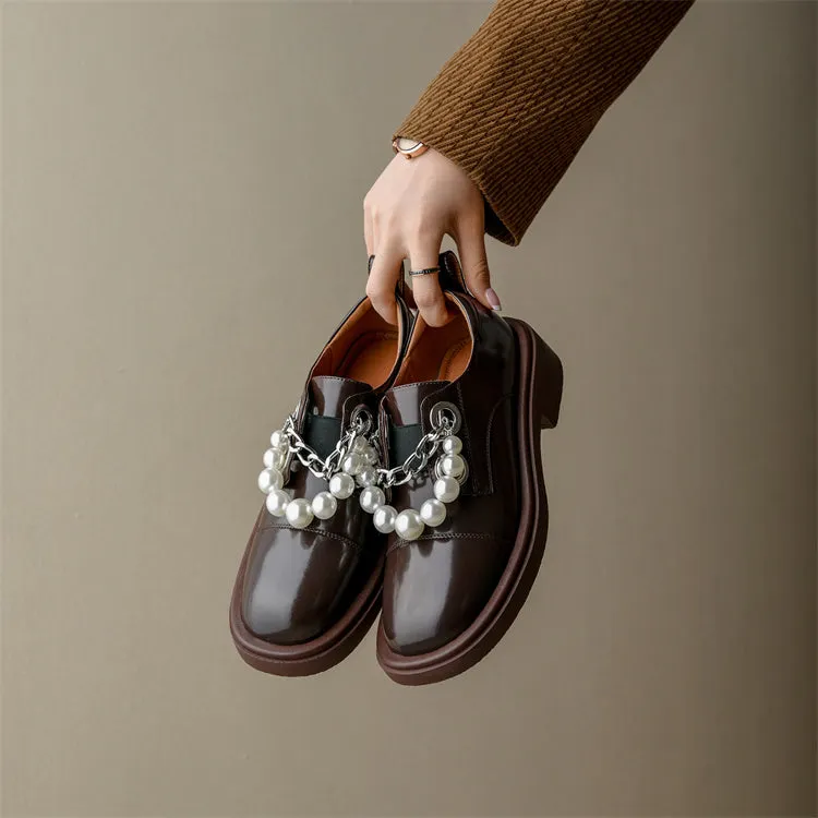 Casual Round Toe Platform Flats Slip on Woman Loafers Wide