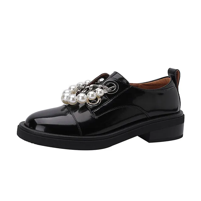 Casual Round Toe Platform Flats Slip on Woman Loafers Bow