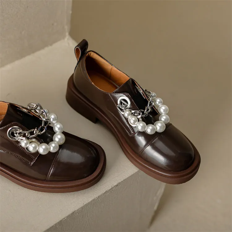 Casual Round Toe Platform Flats Slip on Woman Business Casual Outfits With Loafers