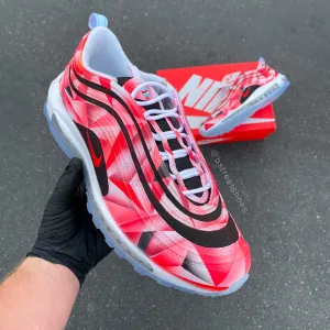 Custom Painted Red Prism Nike Air Max 97 Asics Handball Shoes