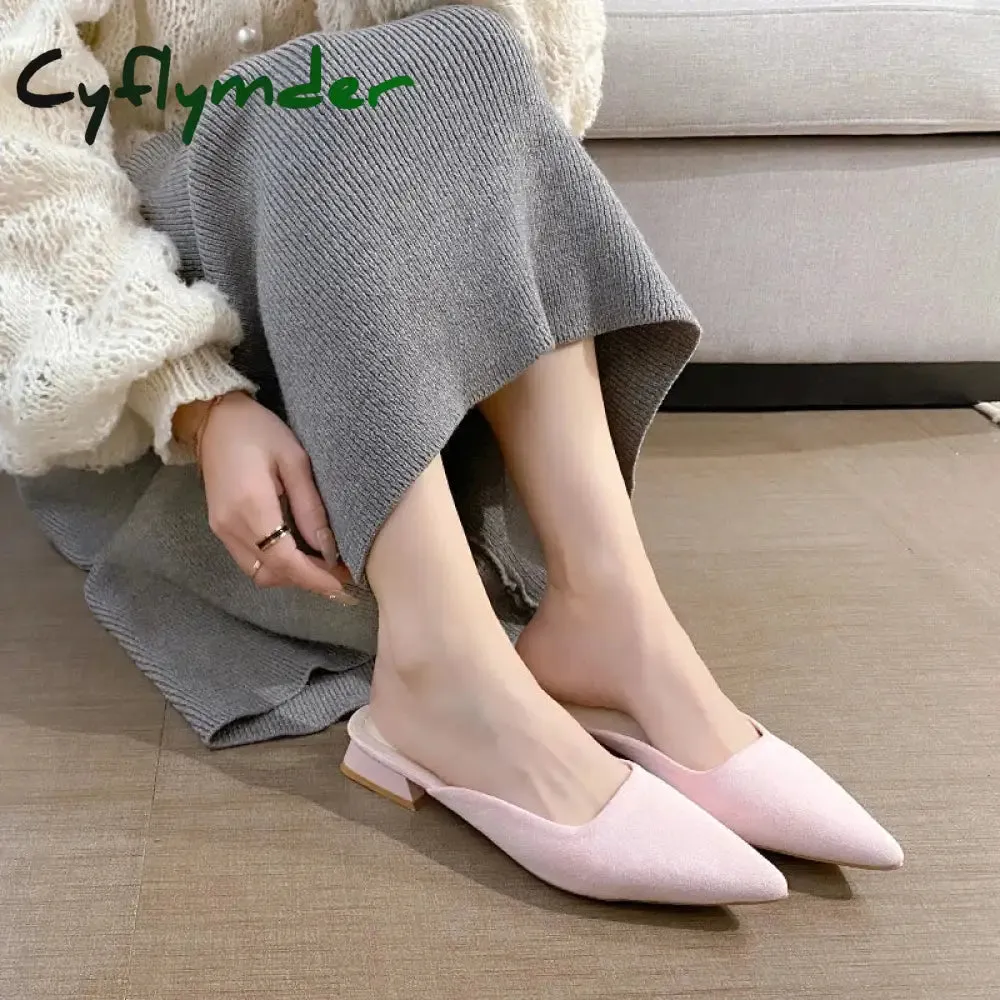 Cyflymder Leopard Mules Shoes for Women Slip on Square Heel Slippers Women New Luxury Designer PU Leather Slides Elegant Office Shoes Puffer Slides