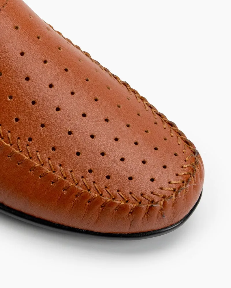 Eileen Fisher Loafers Men's Breathable Punching Premium Genuine Leather Loafers