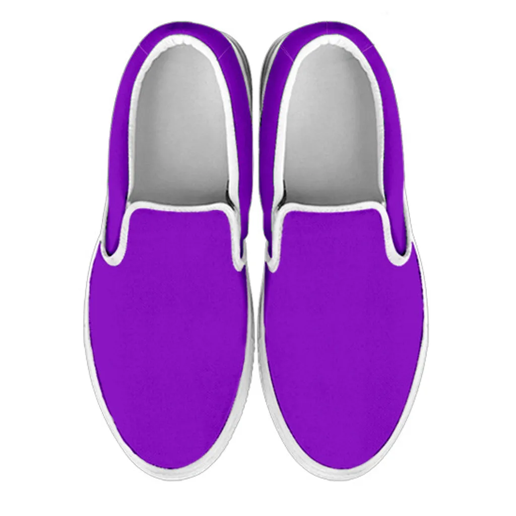 White Canvas Slip On Deep Violet Women's Slip Ons