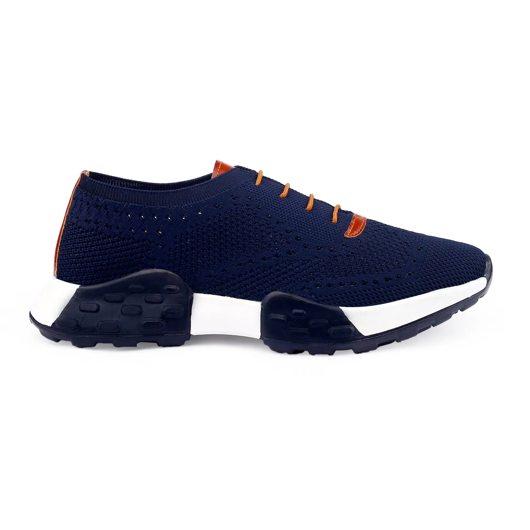 Best Fall Casual Shoes Men's Knitted Breathable Upper Casual Brogue Lace-Up Shoes