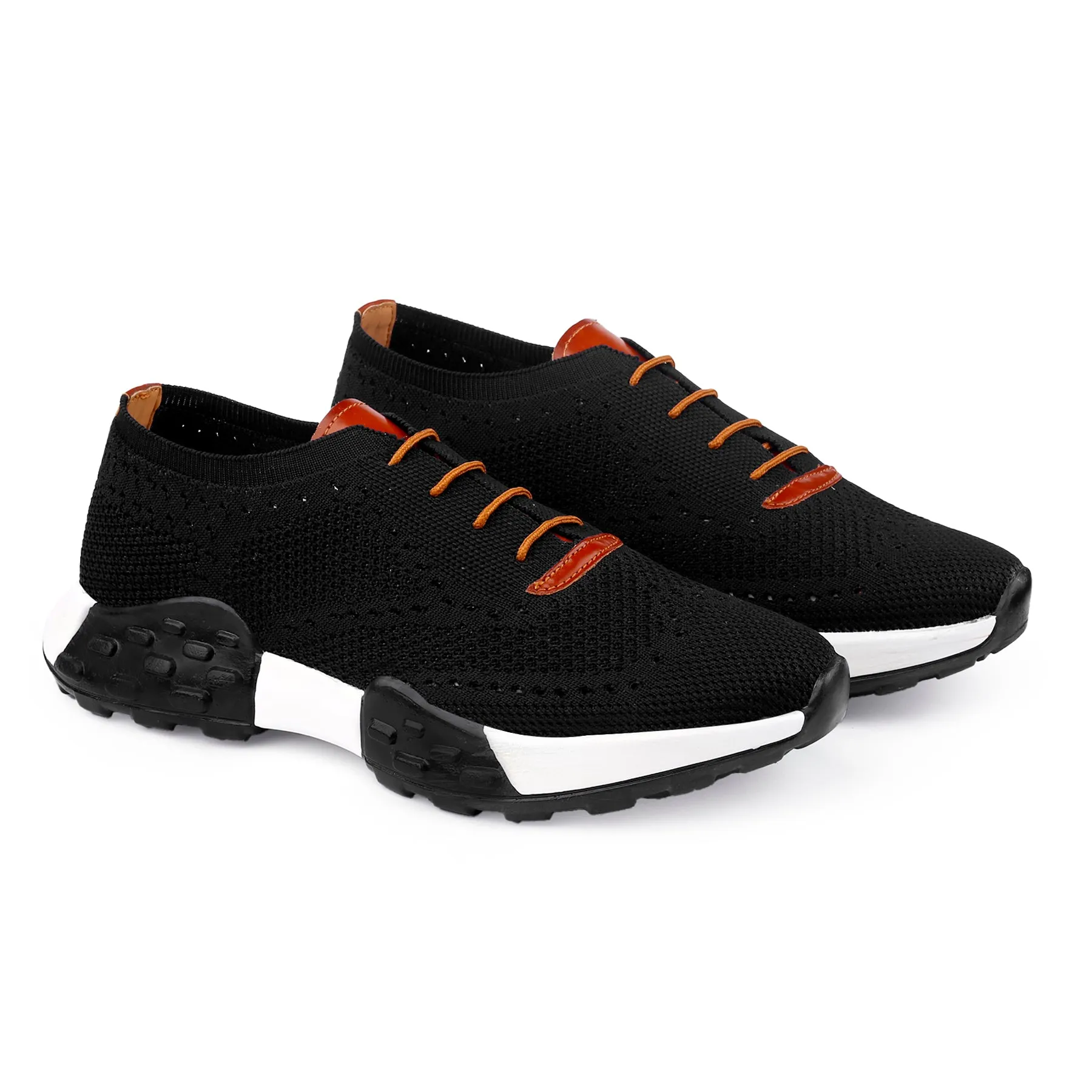 Men's Knitted Breathable Upper Casual Brogue Lace-Up Shoes Casual Shoes Italy