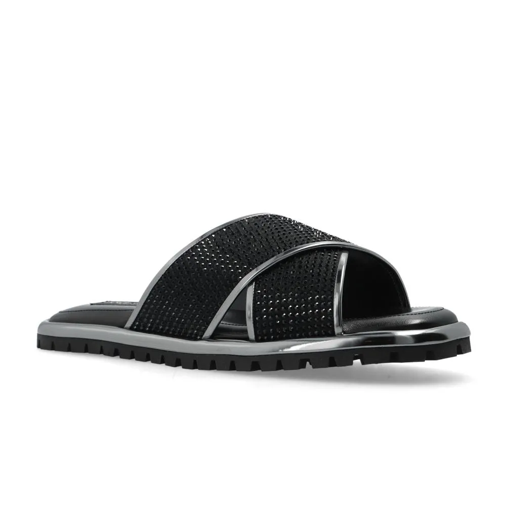 Sandals Whitehouse Jamaica Reviews Dolce & Gabbana Black Zircon-Bedecked Leather Slippers