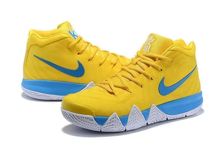 Nike Kyrie 4 Yellow Blue Men Basketball Shoes Sale Size US 7-12 Asics Running Shoes Best Cushioning