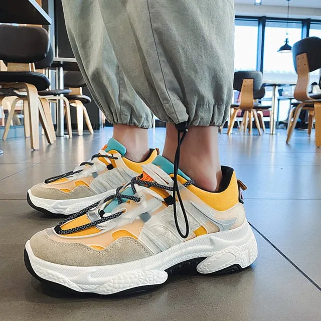 Sports Casual Shoes Fashion Sneakers Men Mesh Shoes Casual Young Man Street Sneakers Men Leisure Shoes Male Footwear Breathable Comfortable Flats 44