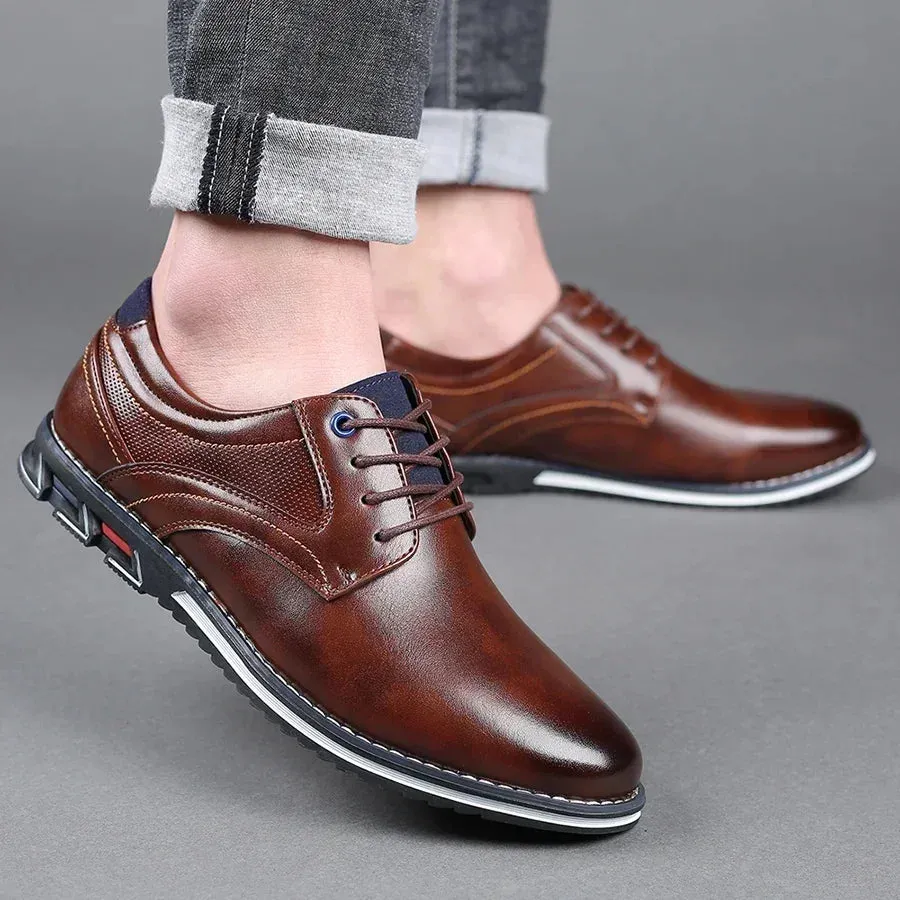 Men's Casual Leather Shoe Spring 2024 Men's Shoes Comfortable Silp on Work Shoes Male Soft Non-slip Loafers Summer Flat Shoe Casual High Heel Shoes
