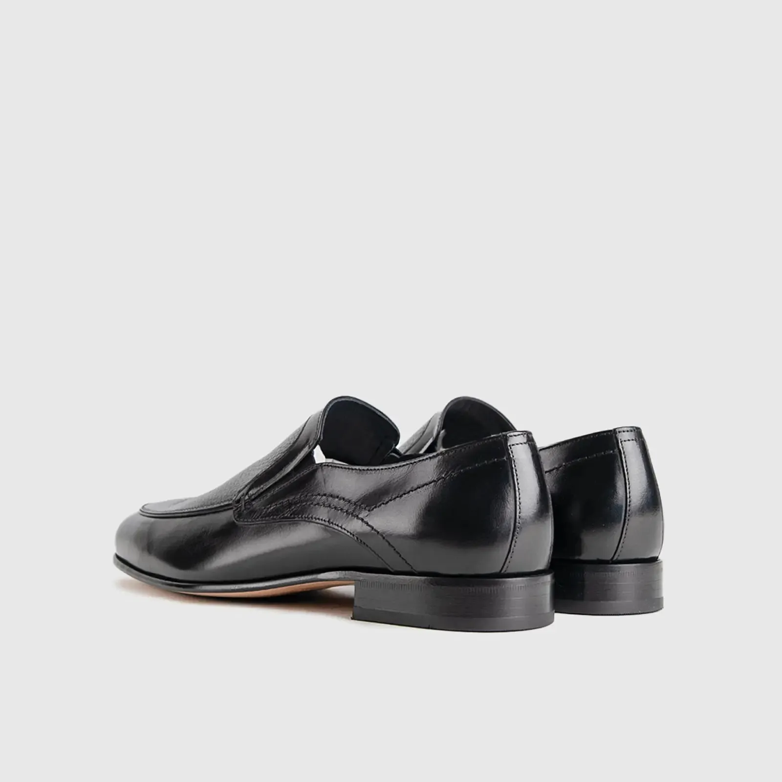 Eco Friendly Slip On Shoes Dress Comfort Slip Ons 6934 Black Deer Skin