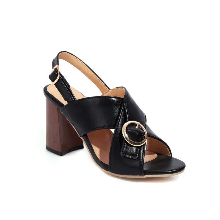 Women's's Metal Buckle Block Heels Sandals Sandals Bahamas