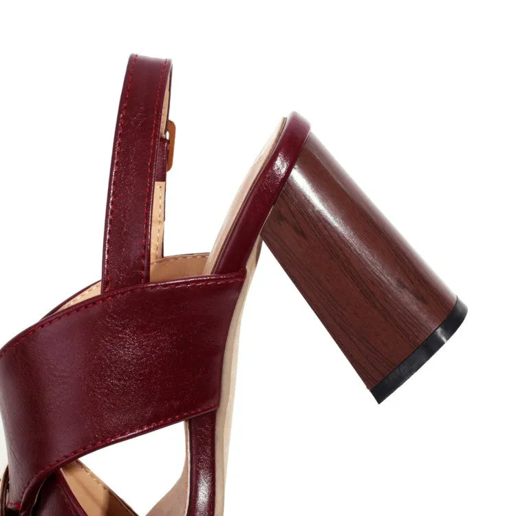 Sandals Stores Women's's Metal Buckle Block Heels Sandals