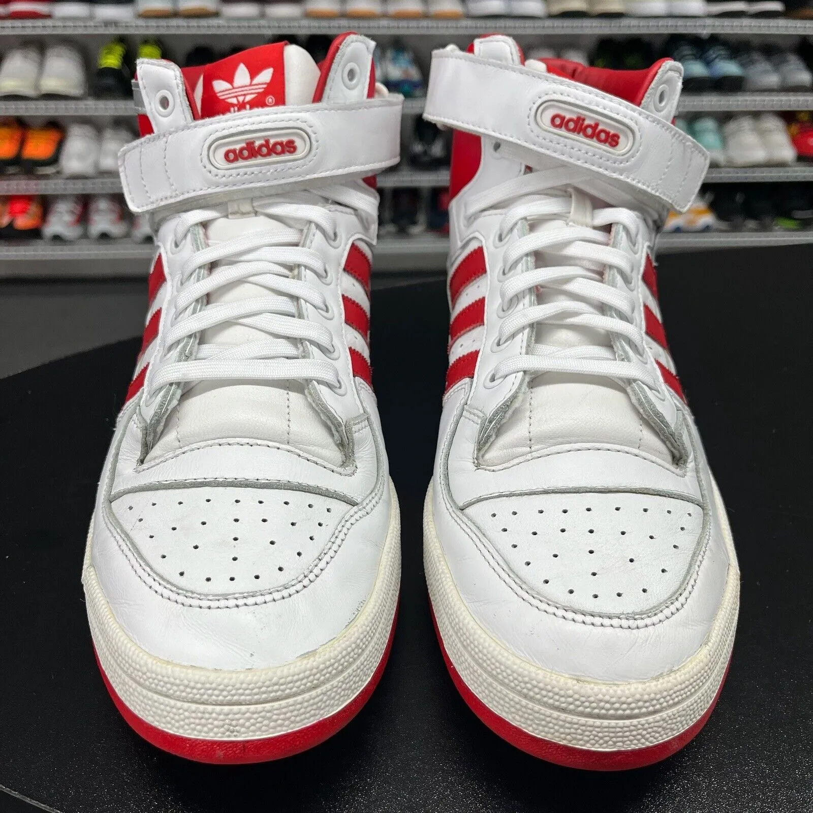 Tan Adidas Tennis Shoes Adidas Men's Forum Mid Refined White Red F37829 Men's Size 12