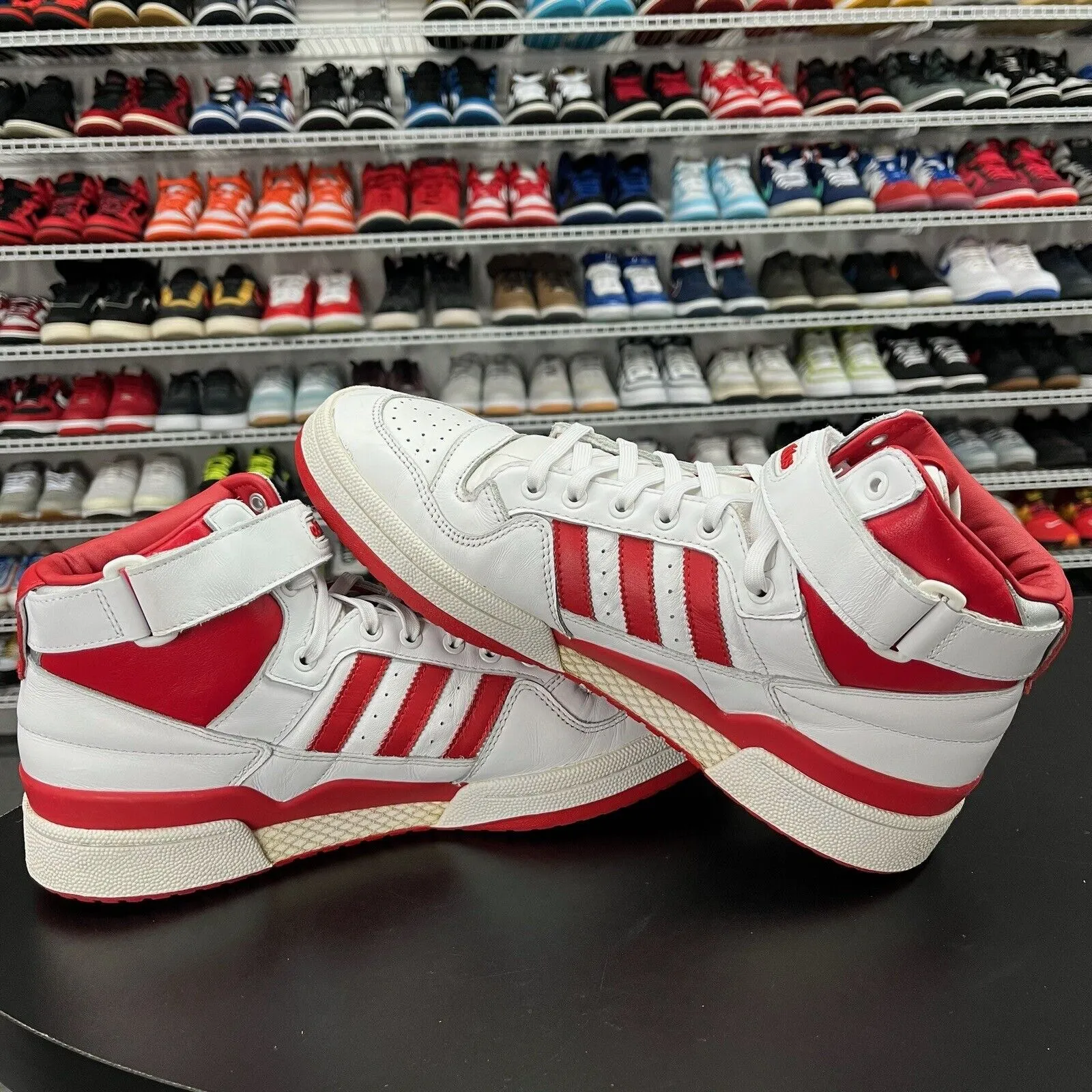 Adidas Men's Forum Mid Refined White Red F37829 Men's Size 12 Adidas Step In Shoes