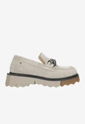 Bc Footwear Oxfords Wojas Beige Leather Loafers with Two-color Soles | 4617664