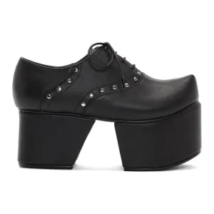 Brown Lace Up Oxfords Flat Apartment Black Separated Platform Oxfords