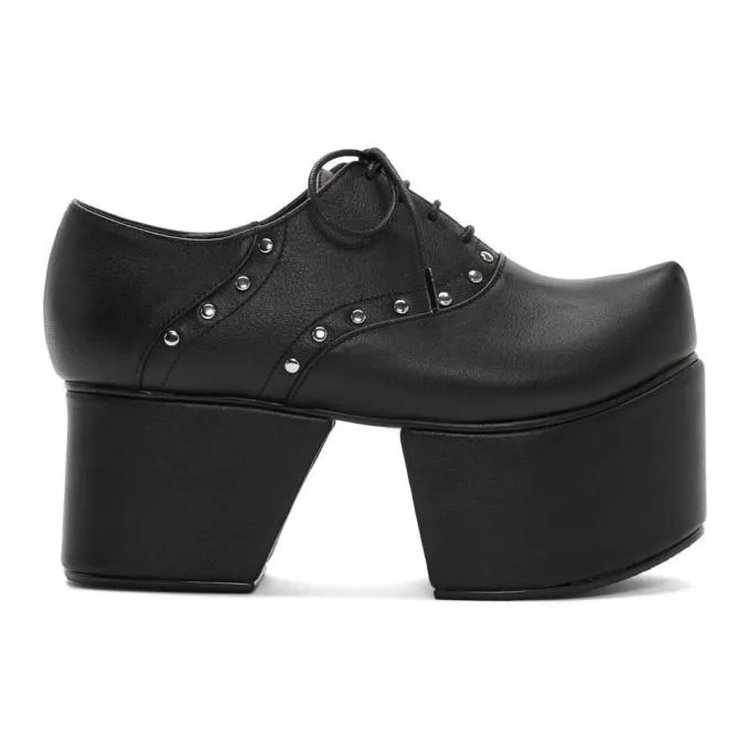 Oxford Shoes Size 12 Flat Apartment Black Separated Platform Oxfords