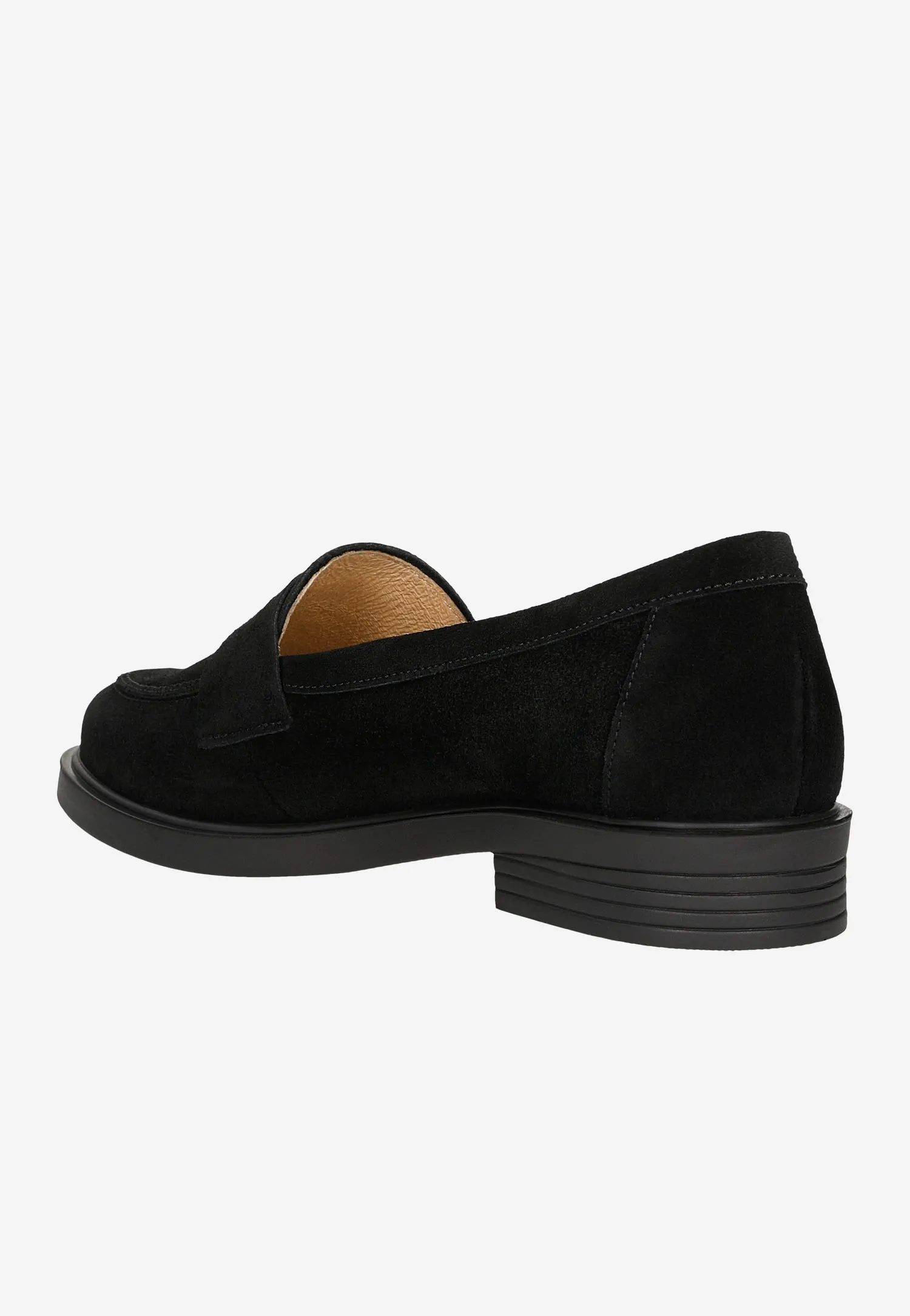 Wojas Black Velour Leather Loafers | 4622261 The Row Oxfords