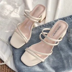 Women High Heel Sandals Summer Casual Female Shoes Woman Square Heel Open Toe Ankle Strap Ladies Sandalias Wedge Shoe 2022 New Sandals Closed Toe