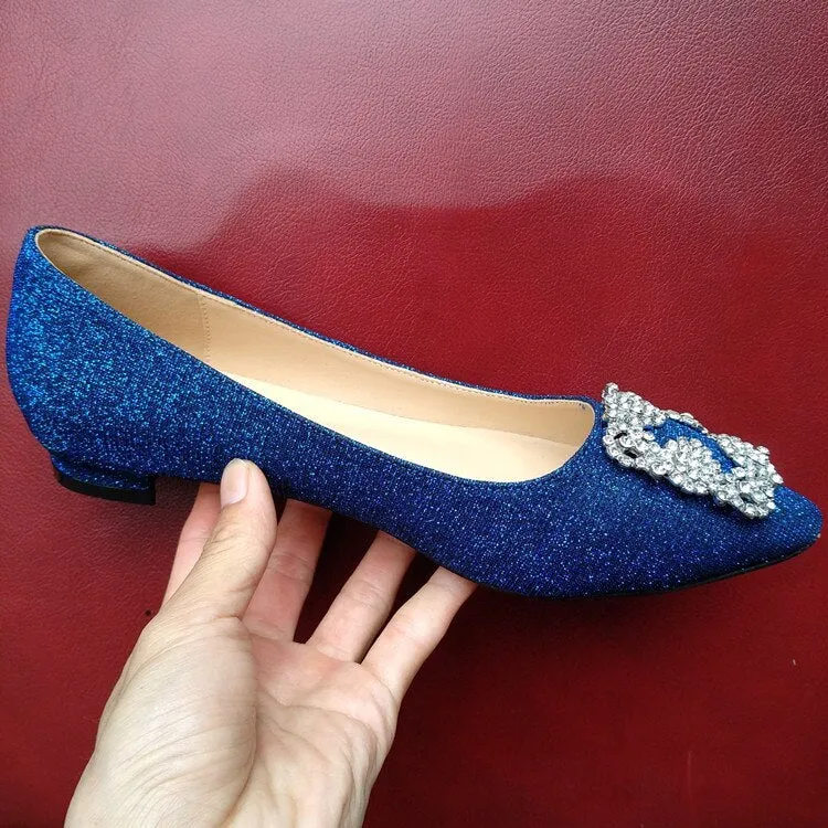 Black Satin Sequined Rhinestones Crystal Diamond Bridal Flats Flat Ballroom Dance Shoes