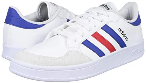 Adidas Men's BREAKNET FTWWHT/ROYBLU/VIVRED Tennis Shoe-10 Kids UK (FZ1837) Adidas Shoes X Plr