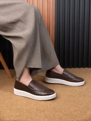 Esmee Metro Ease Sneakers for Women - Brown Twisted Slip On