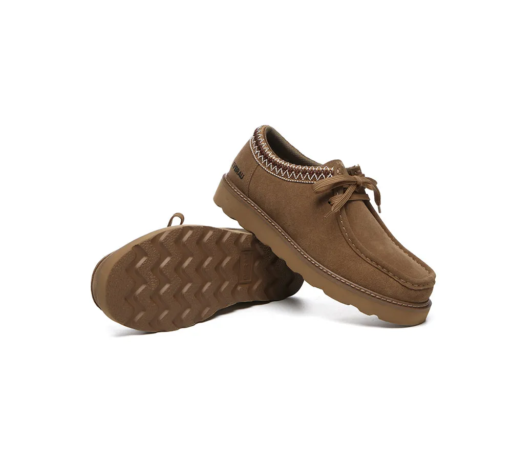 Comfortable Casual EVERAU Men Leather Lace Up Casual Shoes Madison