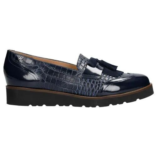 Quotes Oxfords Not Wojas Navy Blue Leather Loafers | 4605076